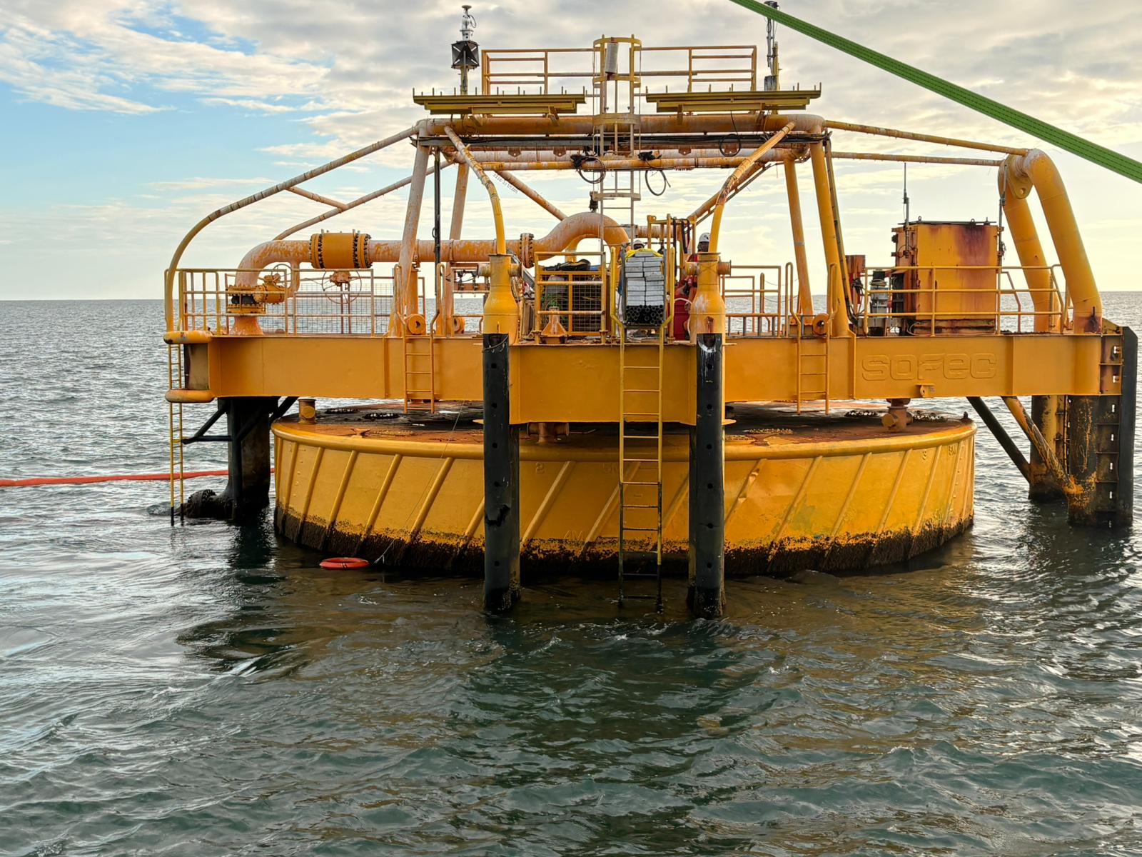 CALM buoy hull after MTIS blast and paint works as part of the 2025 six-discipline offshore campaign in Papua New Guinea