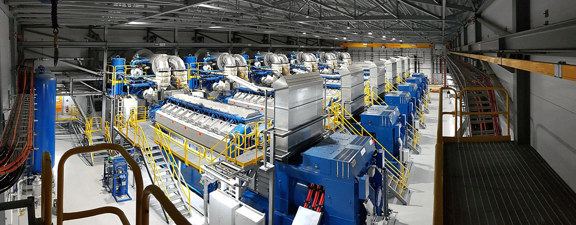 Engine hall and pipework systems at Port Moresby Power Station in Papua New Guinea