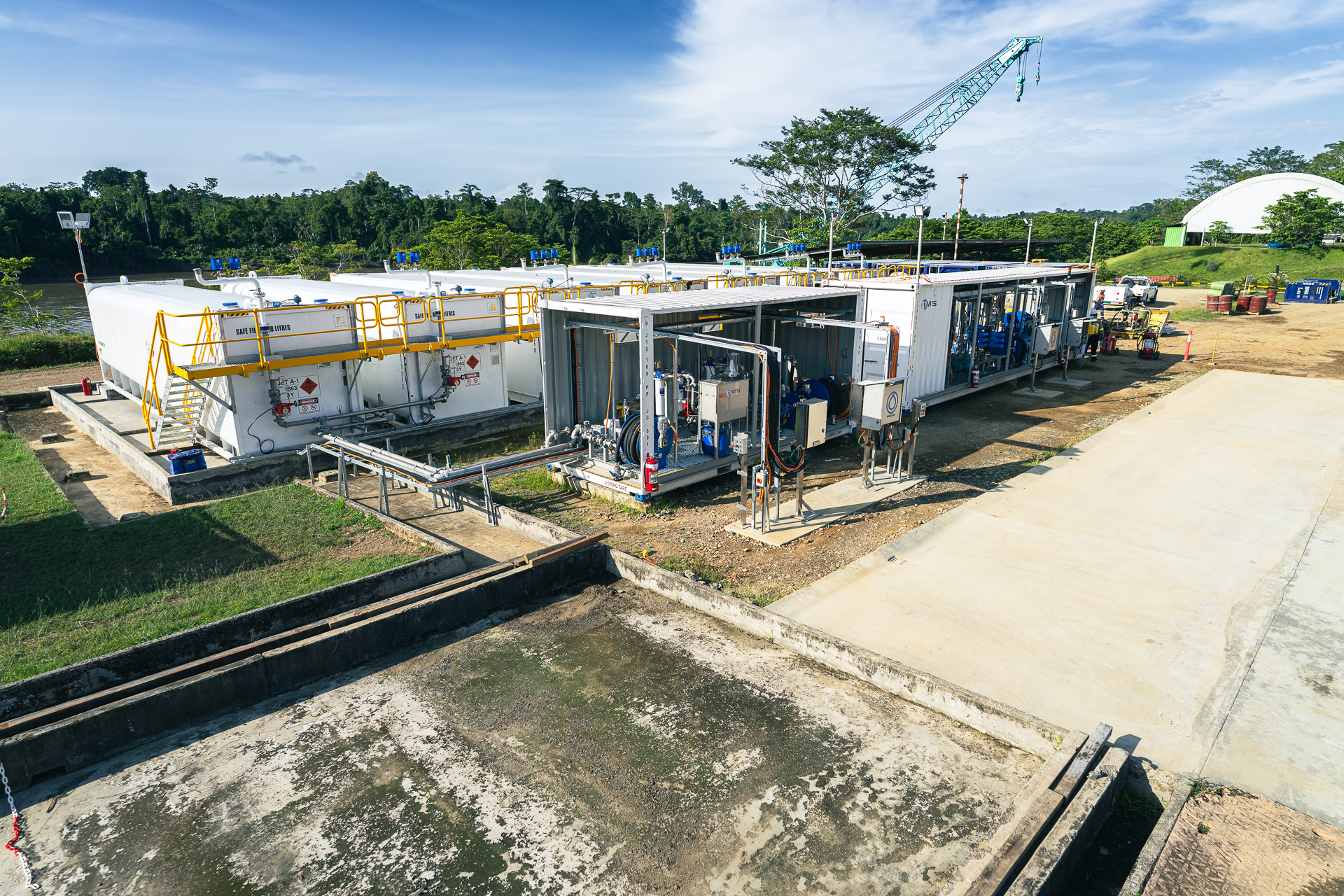 Completed Herd Base bulk fuel facility in Papua New Guinea with storage tanks, dispensing modules and fuel transfer infrastructure delivered by MTIS